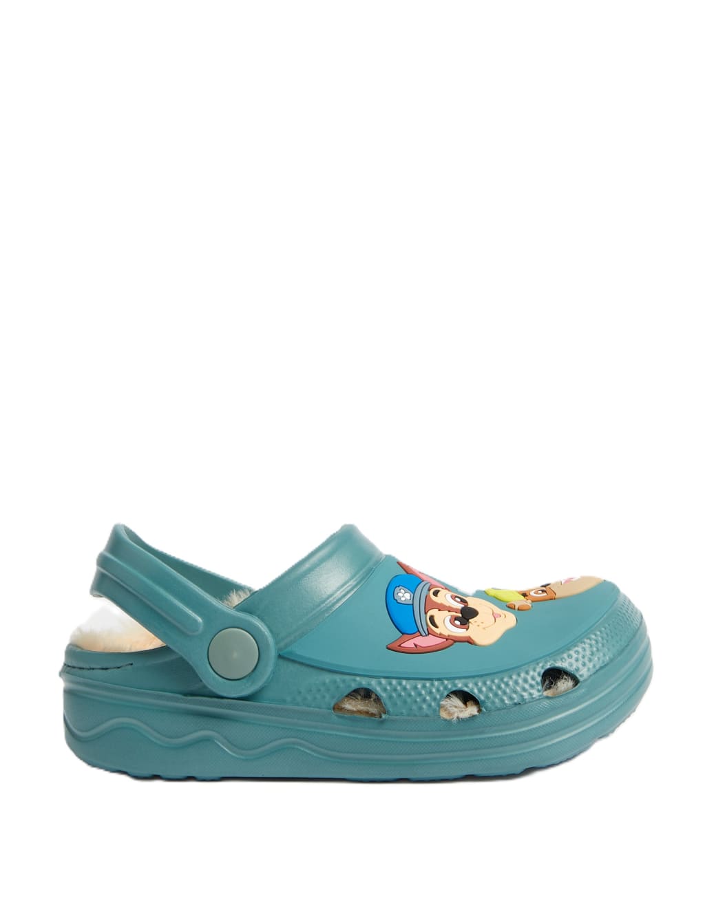 Teal crocs with fur sales