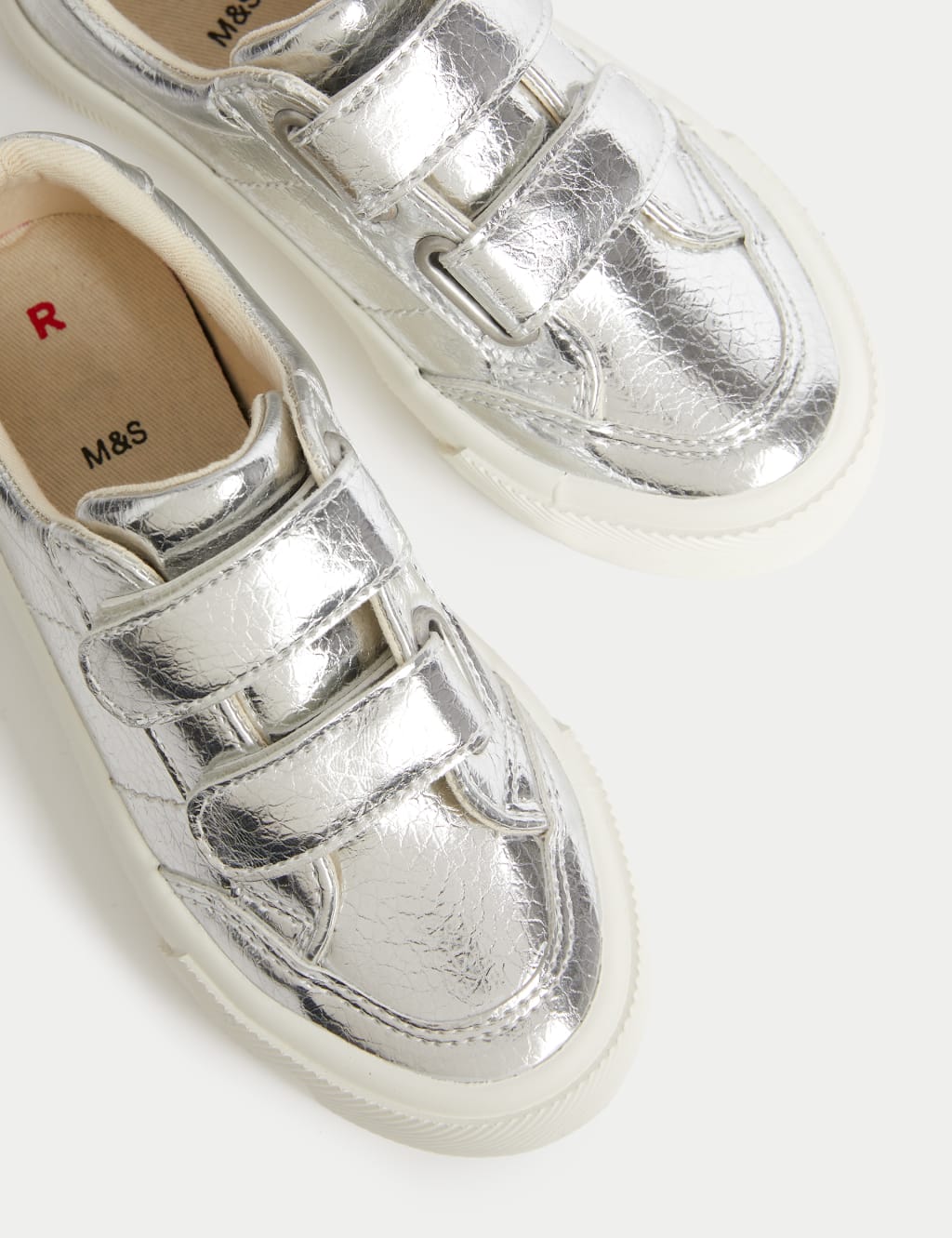 M&s silver trainers hotsell