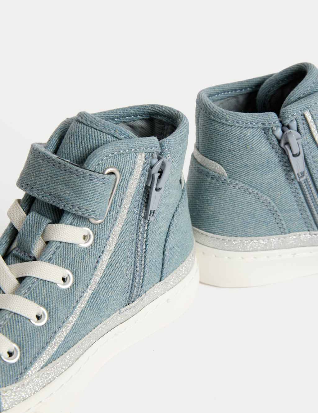 Kids’ Denim Star High Top Trainers (4 Small - 2 Large) 3 of 4