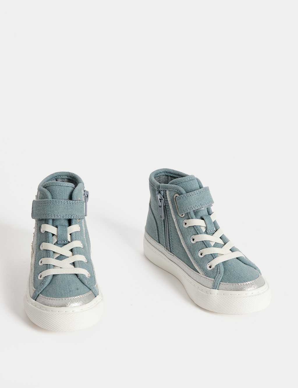 Kids’ Denim Star High Top Trainers (4 Small - 2 Large) 2 of 4