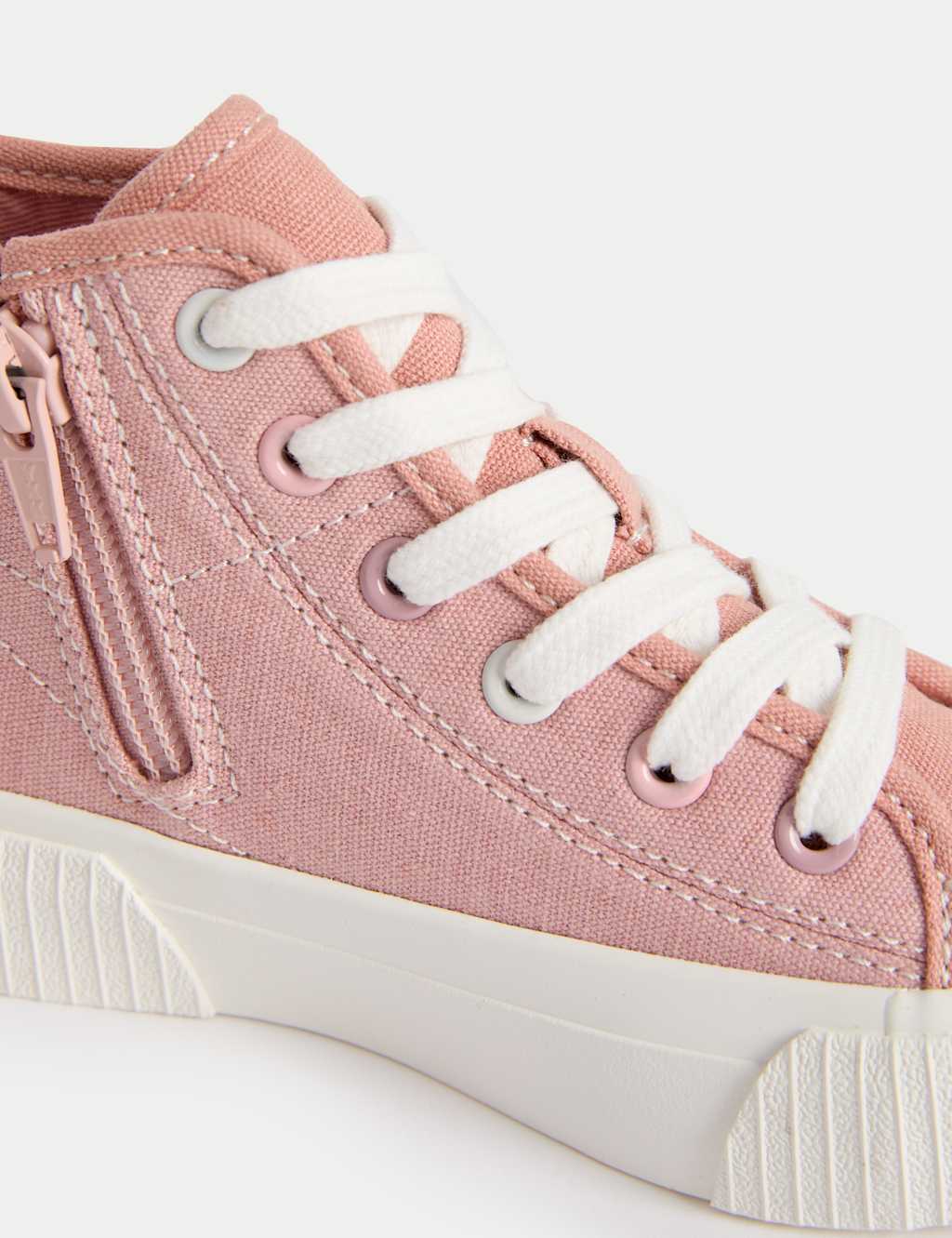 Kids' Canvas Freshfeet™ High Top Trainers (4 Small - 7 Large) 3 of 4