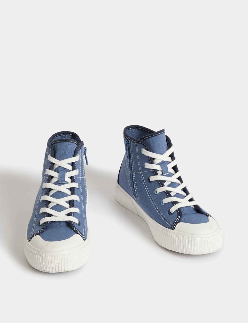 Kids' Canvas Freshfeet™ High Top Trainers (4 Small - 7 Large) 2 of 4