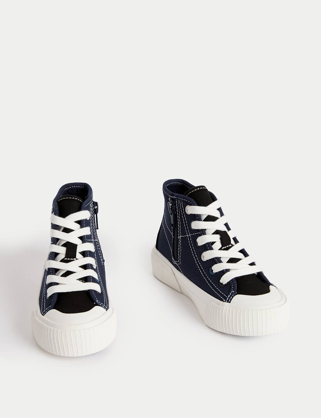 Kids' Canvas Freshfeet™ High Top Trainers (4 Small - 7 Large) 2 of 4