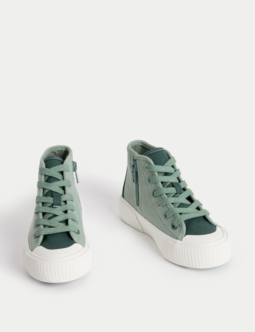 Kids' Canvas Freshfeet™ High Top Trainers (4 Small - 7 Large) 2 of 4