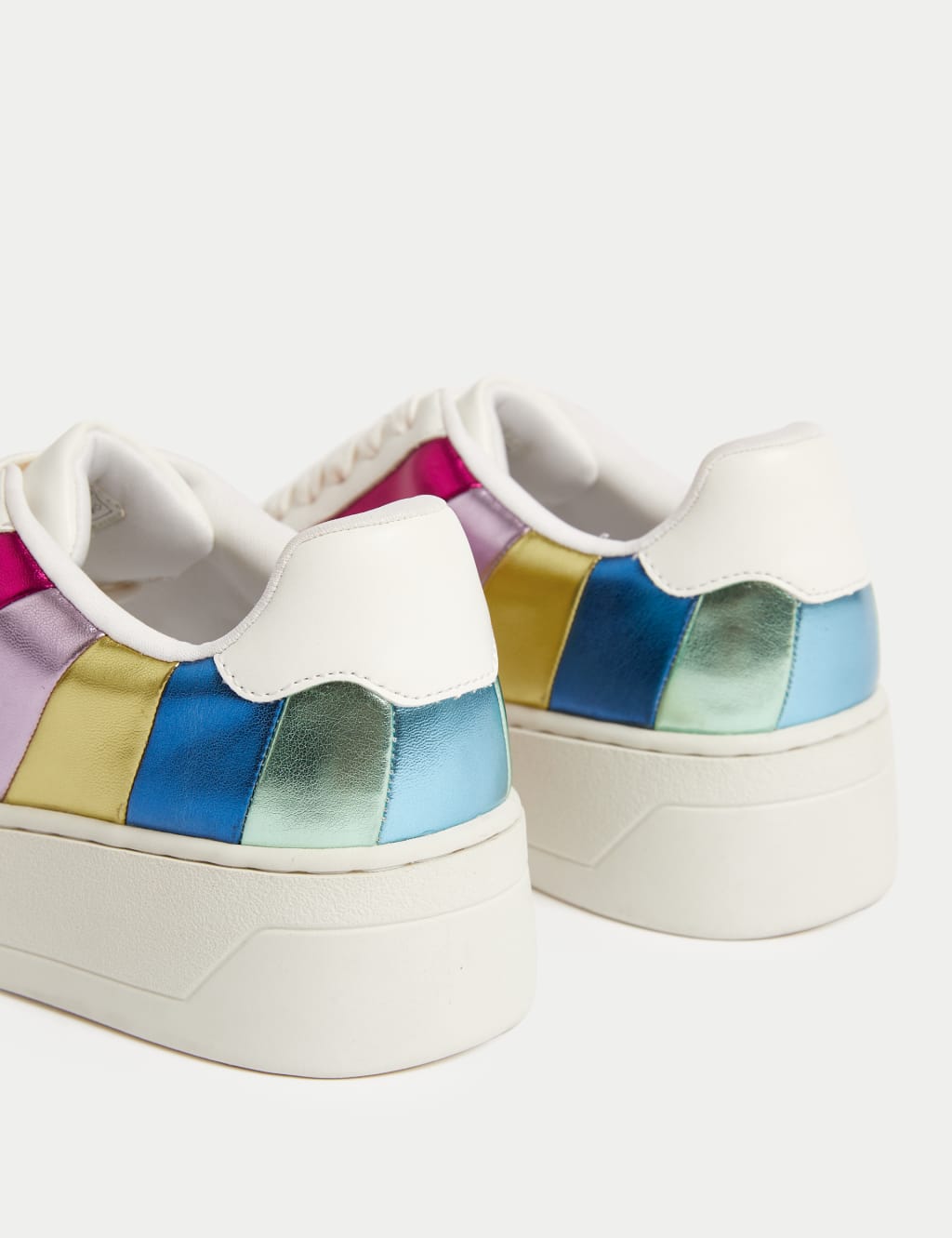 Kids Metallic Platform Trainers 1 Large 6 Large