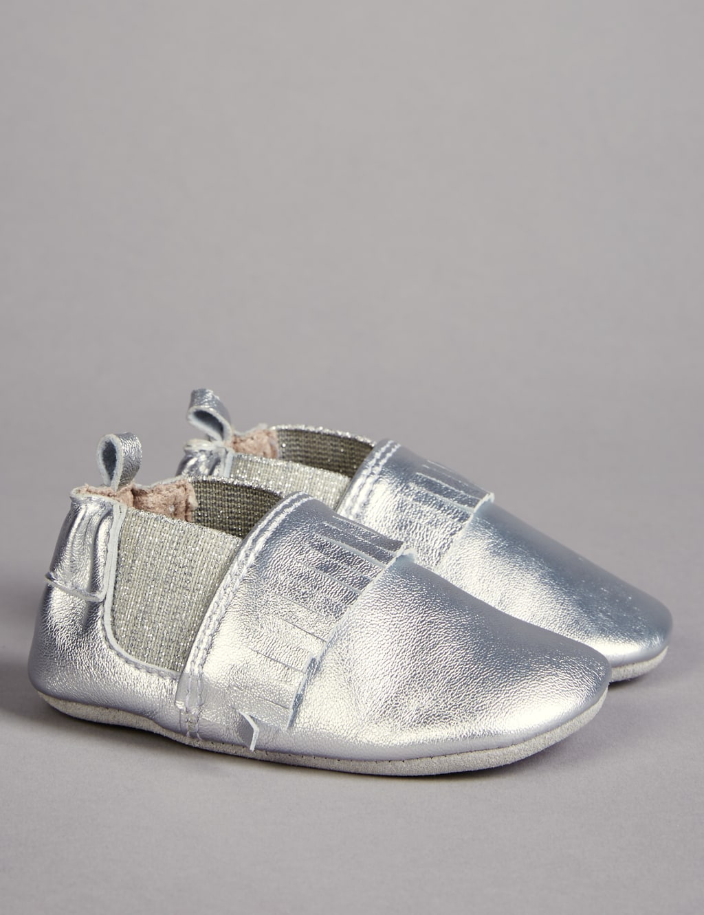 Baby Leather Fringed Pram Shoes Autograph M S
