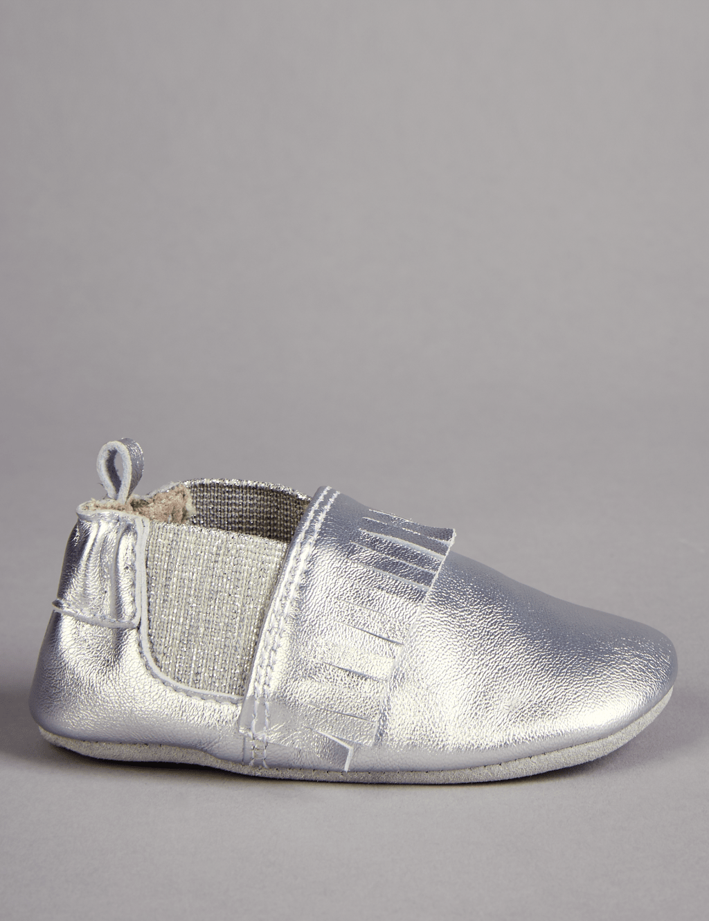 Baby Leather Fringed Pram Shoes 2 of 4