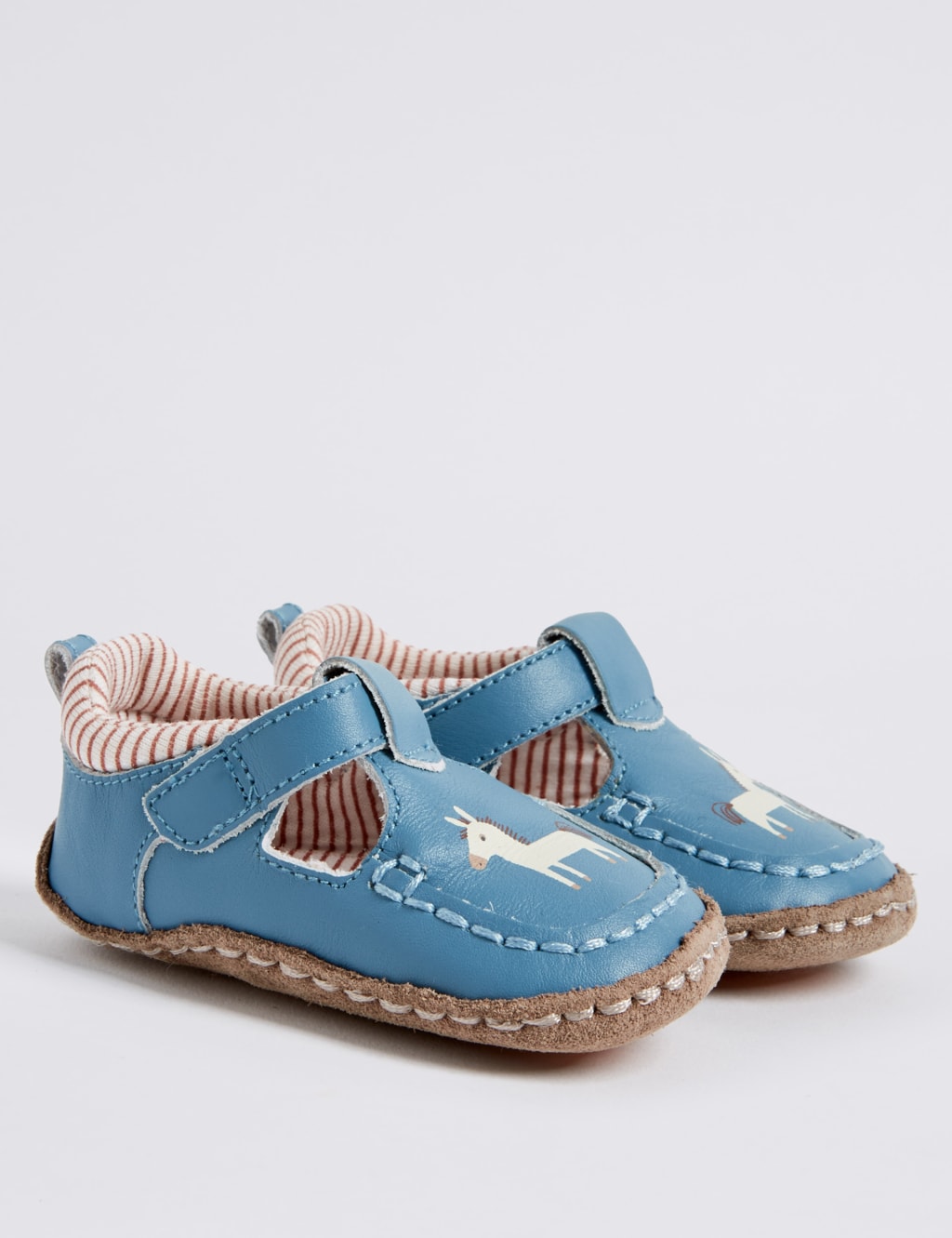 Baby Leather Riptape Pram Shoes M S