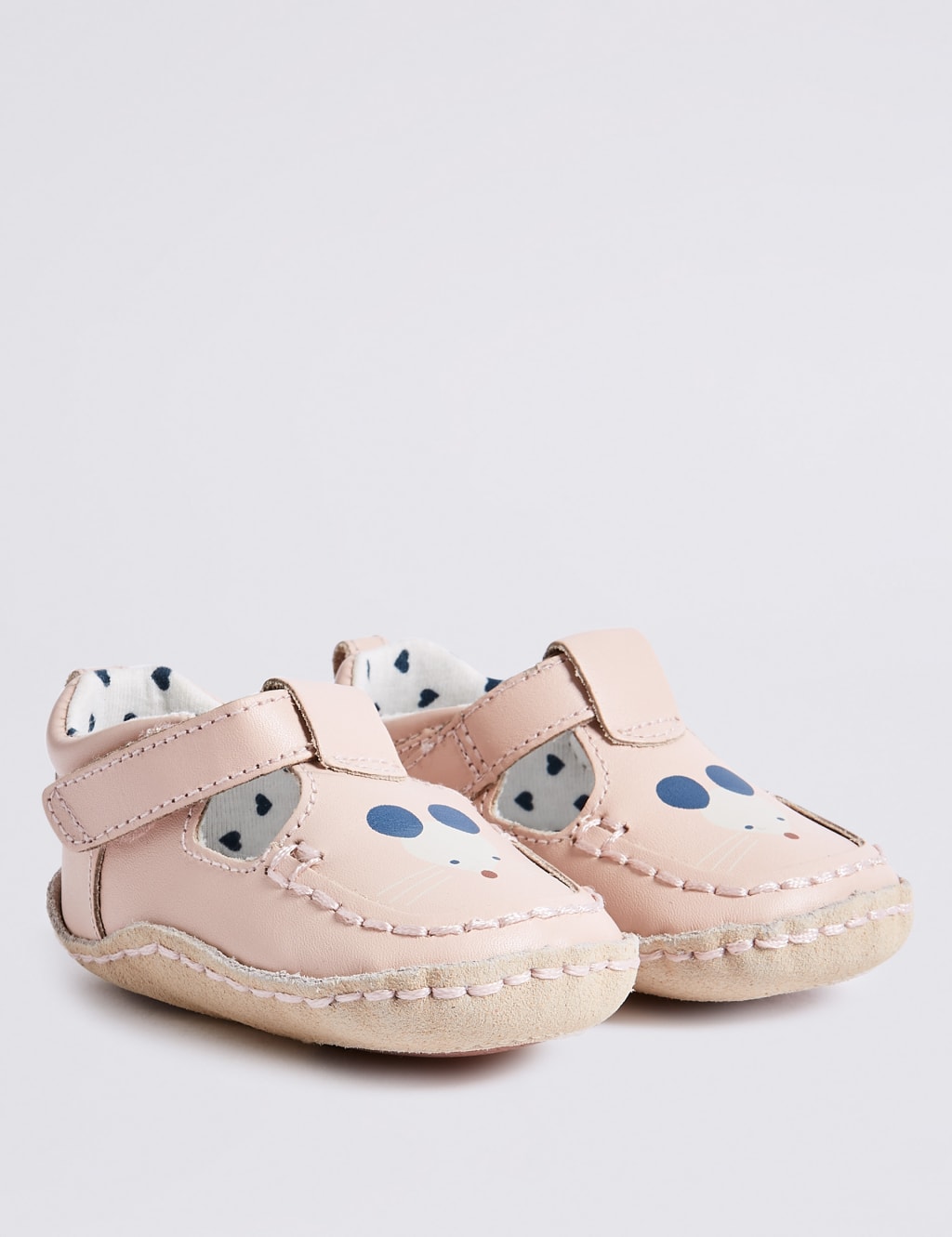 Baby Leather Printed Pram Shoes M S