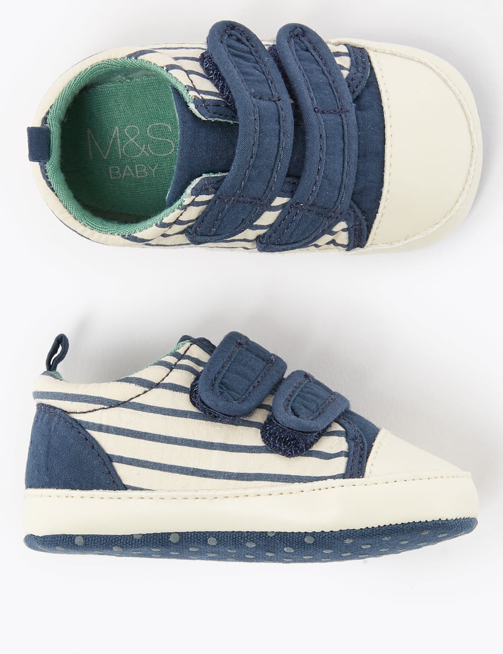 Baby Riptape Striped Trainers (0-3 Mths) 2 of 4