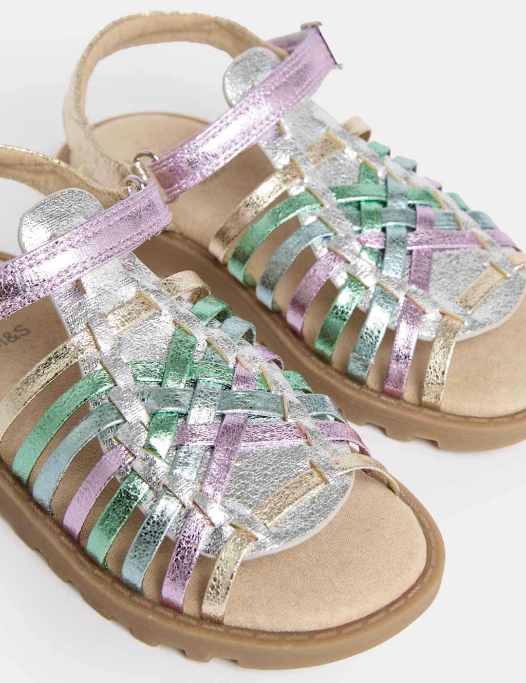 Kids' Metallic Strappy Sandals (4 Small-2 Large) 3 of 4