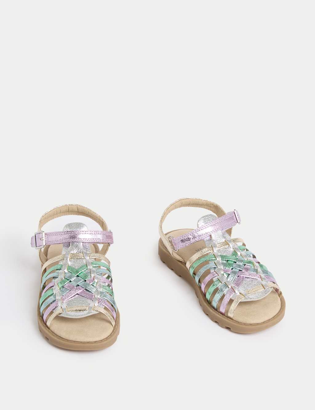 Kids' Metallic Strappy Sandals (4 Small-2 Large) 2 of 4