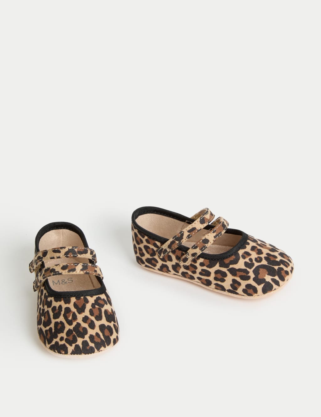 Baby Leopard Print Ballet Pram Shoes 0 18 Mths M S Collection M S