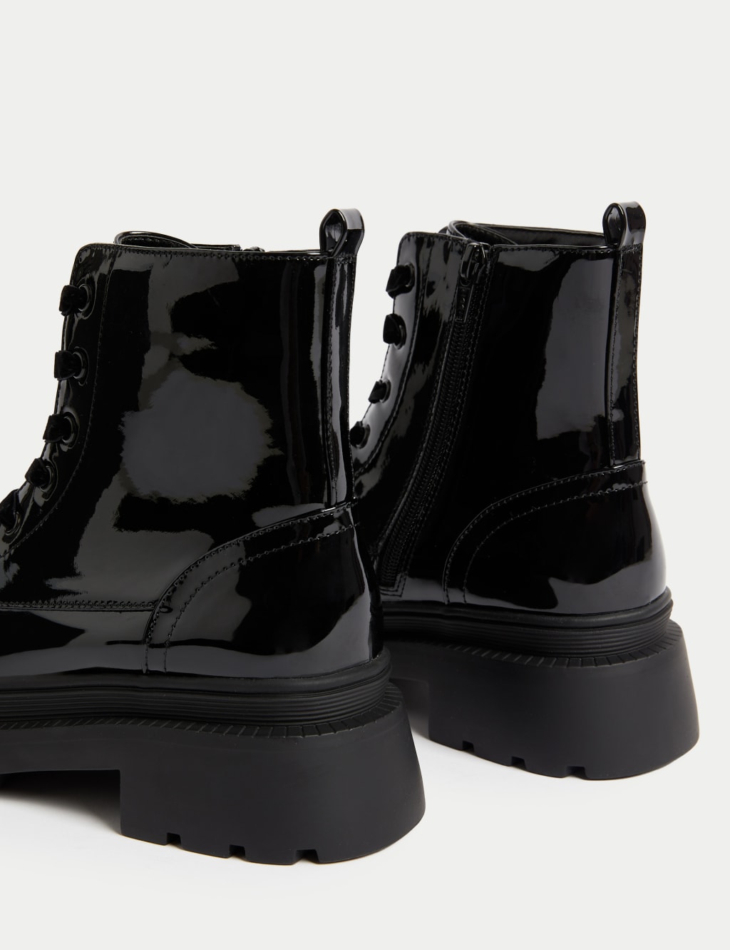 Kids Patent Freshfeet Boots 1 Large 6 Large M S Collection M S