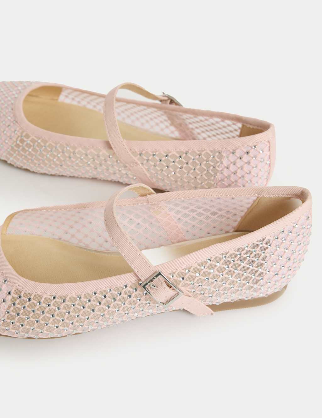 Kids' Diamante Mesh Ballet Pumps (10 Small - 6 Large) 3 of 4