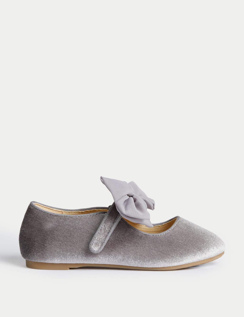 Kids Velvet Riptape Bow Mary Jane Shoes 4 Small 2 Large M S Collection M S