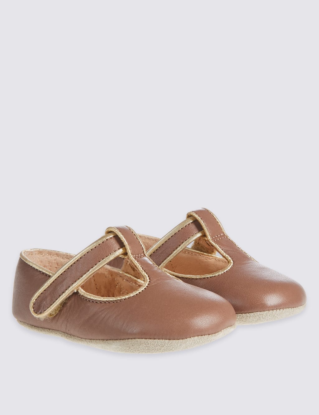 Baby Leather Riptape T-Bar Shoes 1 of 5
