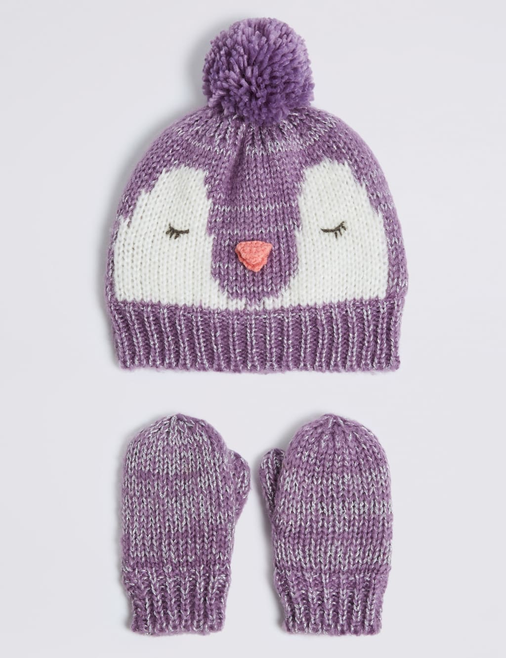 Kids’ Novelty Penguin Hat & Mittens Set 1 of 1