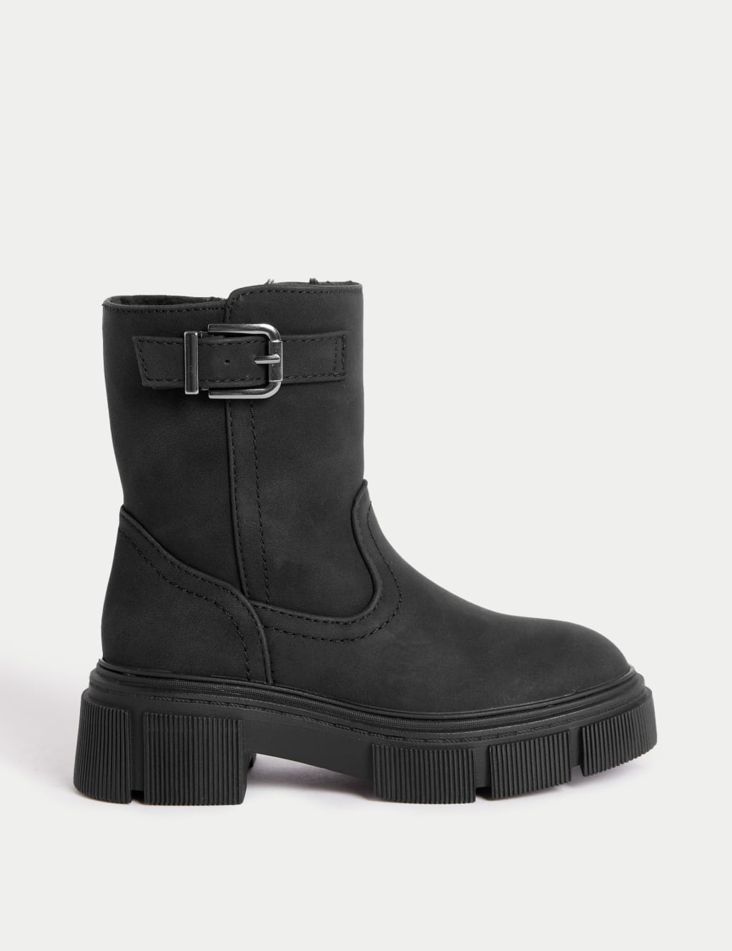 Kids Buckle Mid Calf Boots 4 Small 6 Large