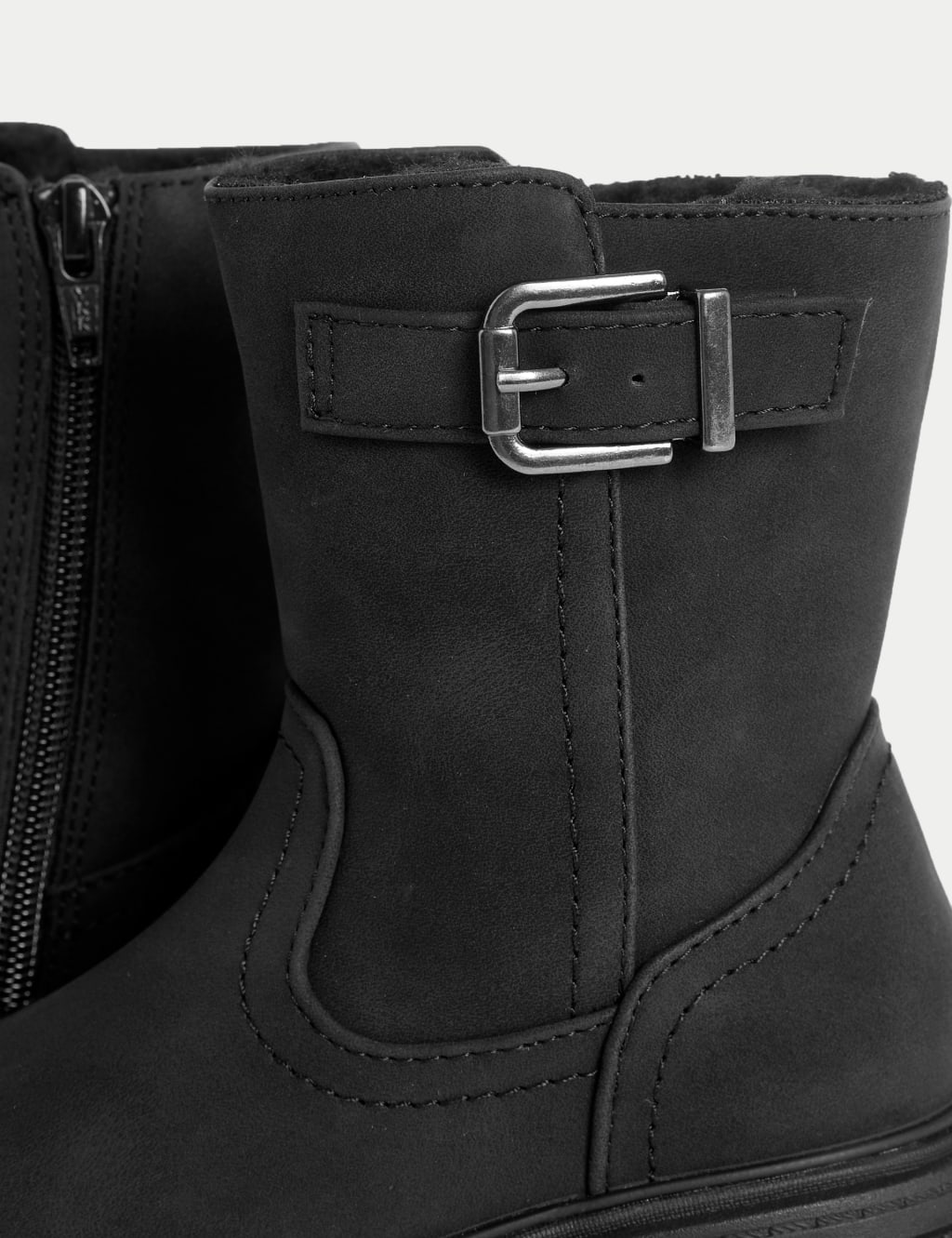 Kids Buckle Mid Calf Boots 4 Small 6 Large