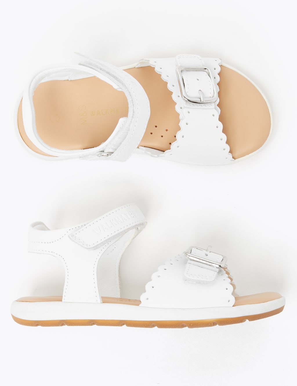 Kids’ Scalloped Leather Sandals (4 Small - 12 Small) 2 of 5