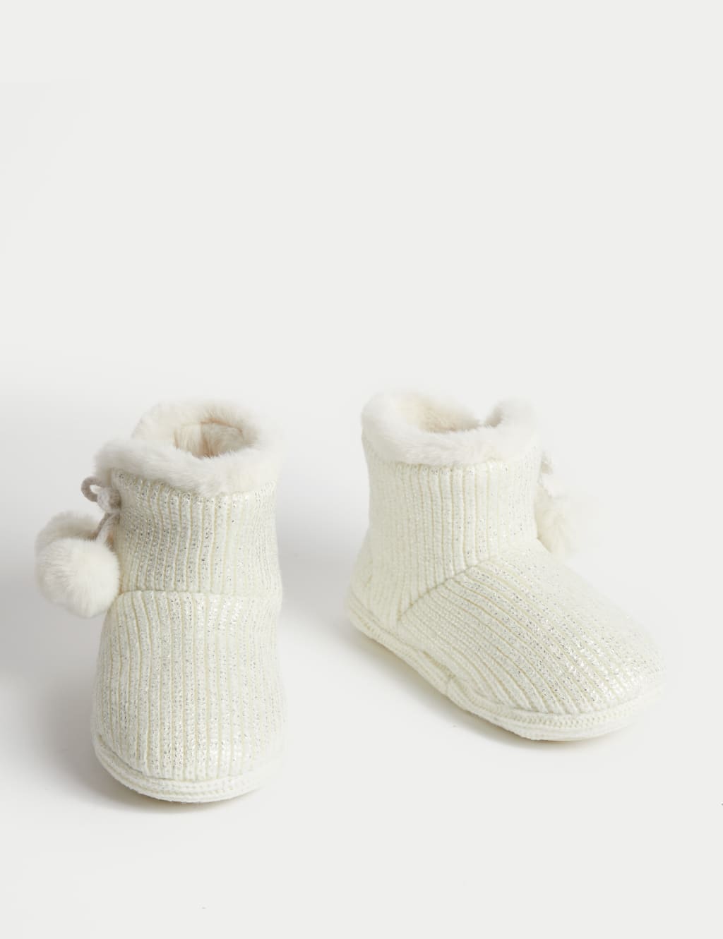 Kids Pom Pom Slipper Boots 4 Small 6 Large M S Collection M S