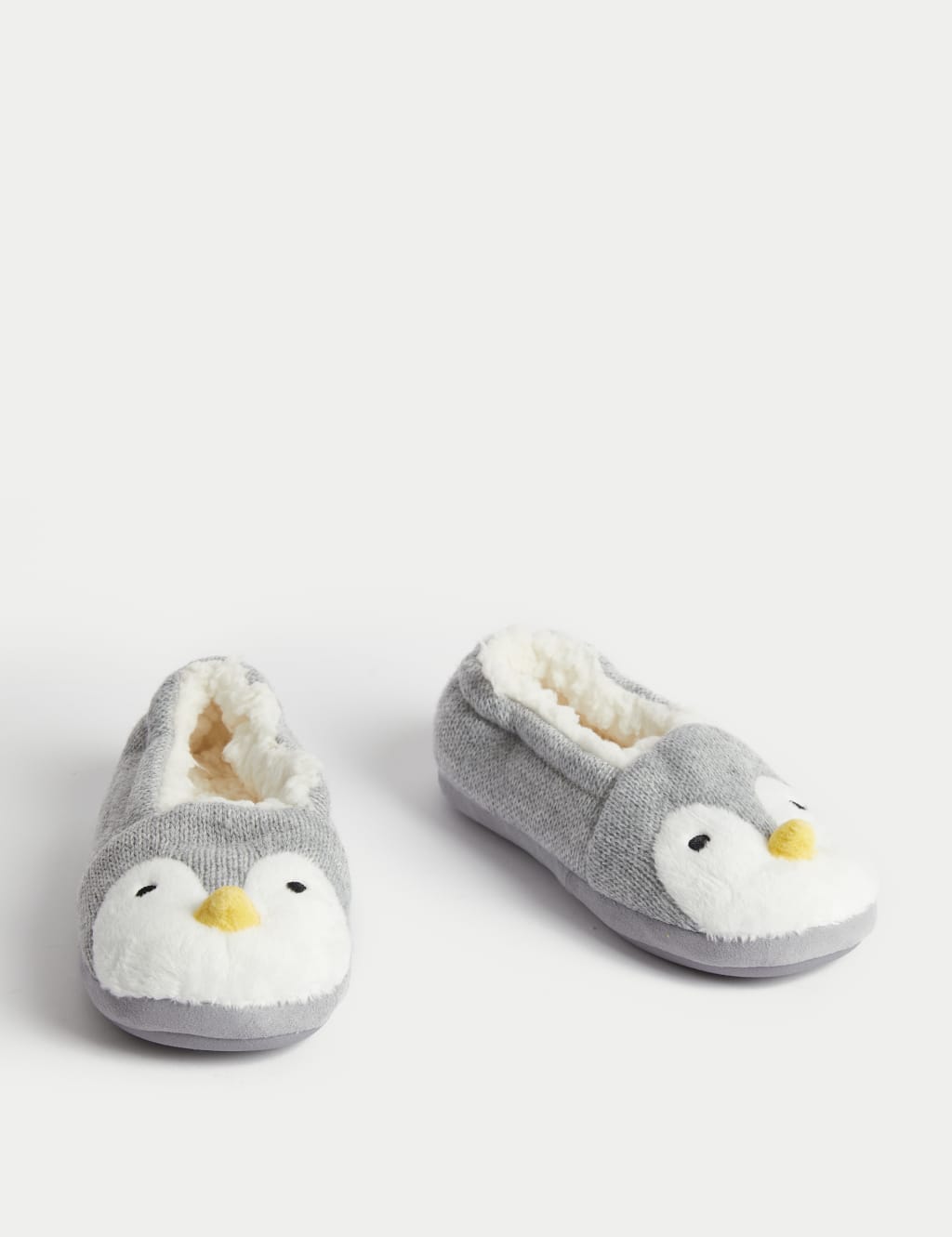 Kids Penguin Knitted Slippers 4 Small 7 Large