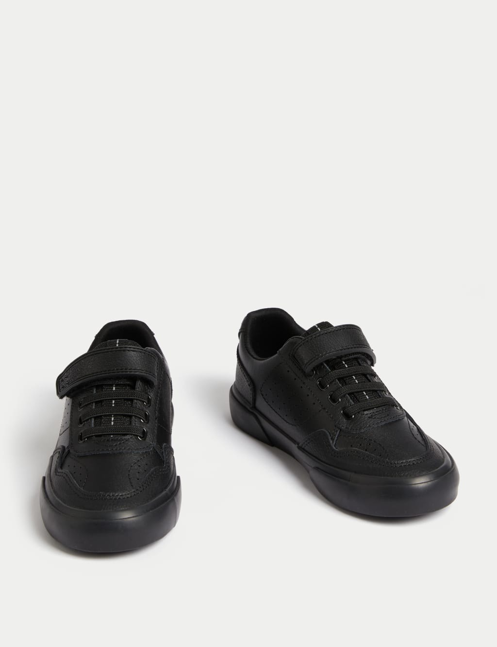 Kids' Leather Riptape School Shoes (8 Small - 2 Large) 2 of 4