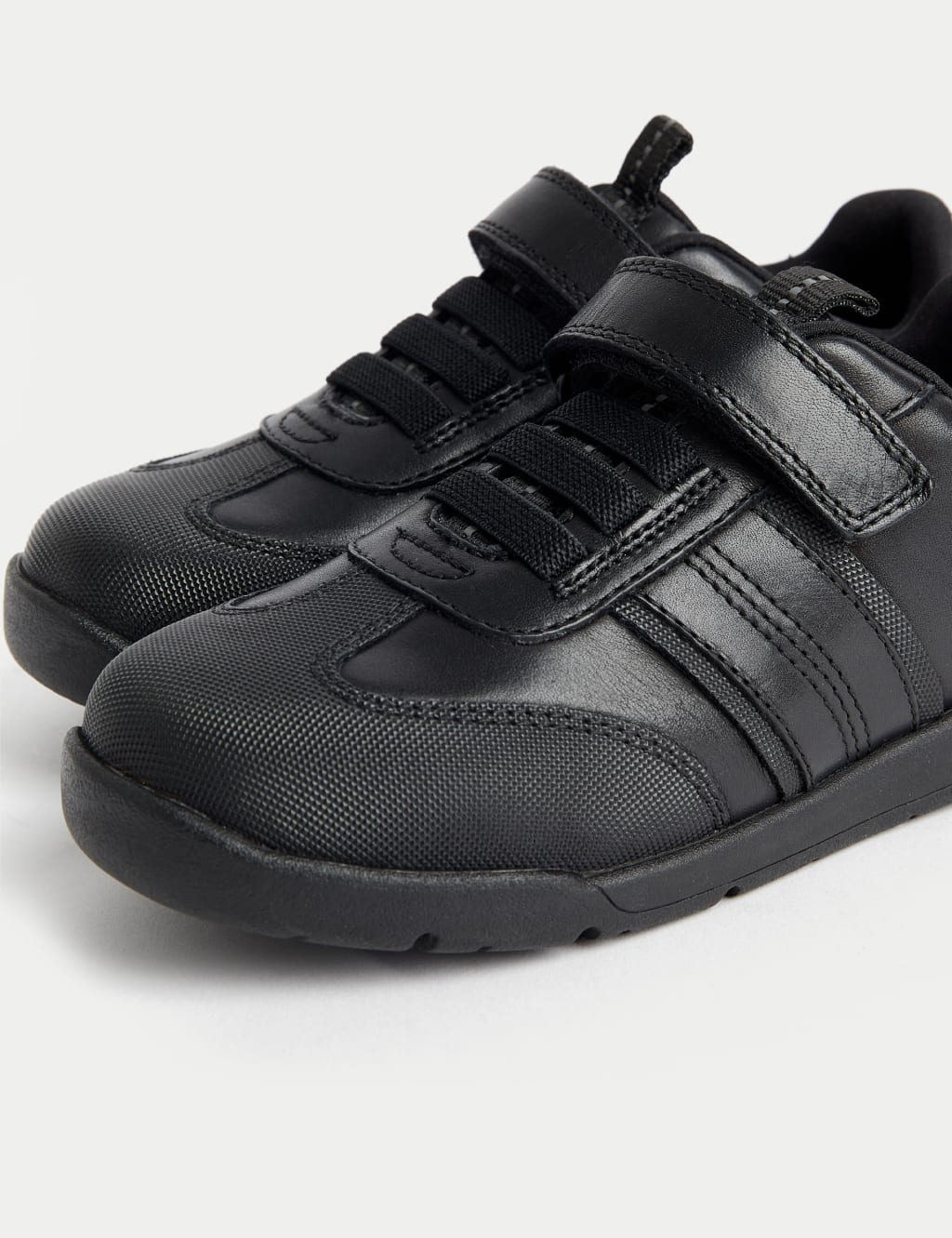 Leather Riptape School Shoes (8 Small - 2 Large) 3 of 4