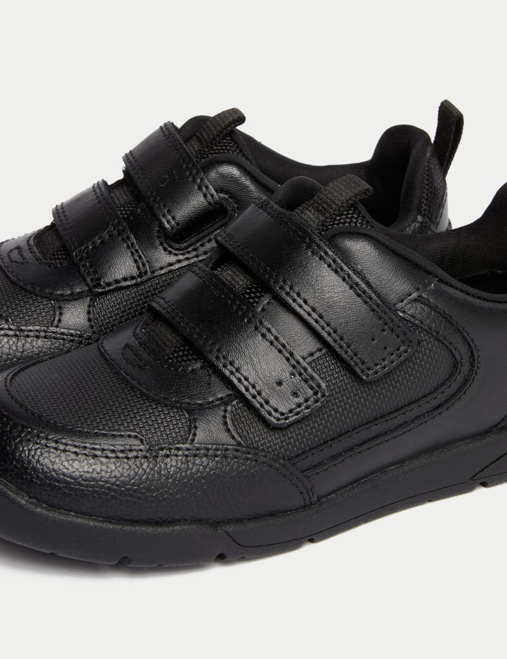 Leather Riptape School Shoes (8 Small - 2  Large) 3 of 4