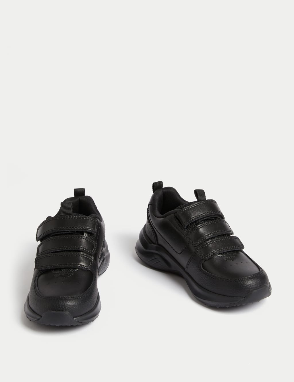 Kids' Leather Riptape School Shoes (8 Small - 2 Large) 2 of 4