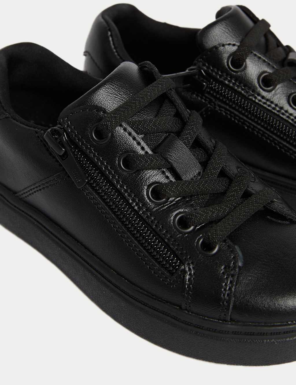 Kids' Leather Zip Fastening School Shoes (8 Small-2 Large) 3 of 4