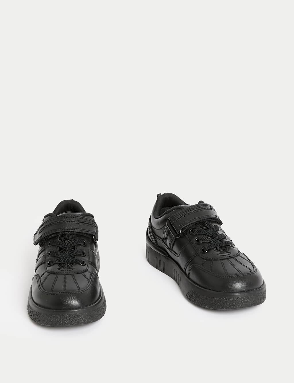 Kids' Leather Riptape School Shoes (8 Small - 2 Large) 2 of 4