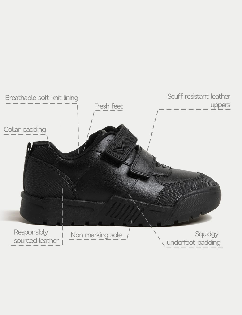 Kids' Leather School Shoes (8 Small - 2 Large) 5 of 5