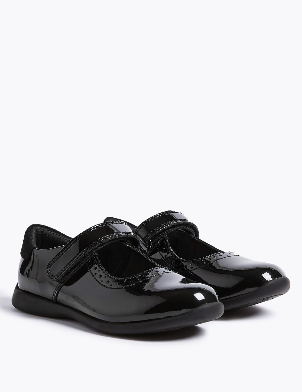 Kids' Riptape Leather School Shoes (8 Small - 1 Large) 1 of 5
