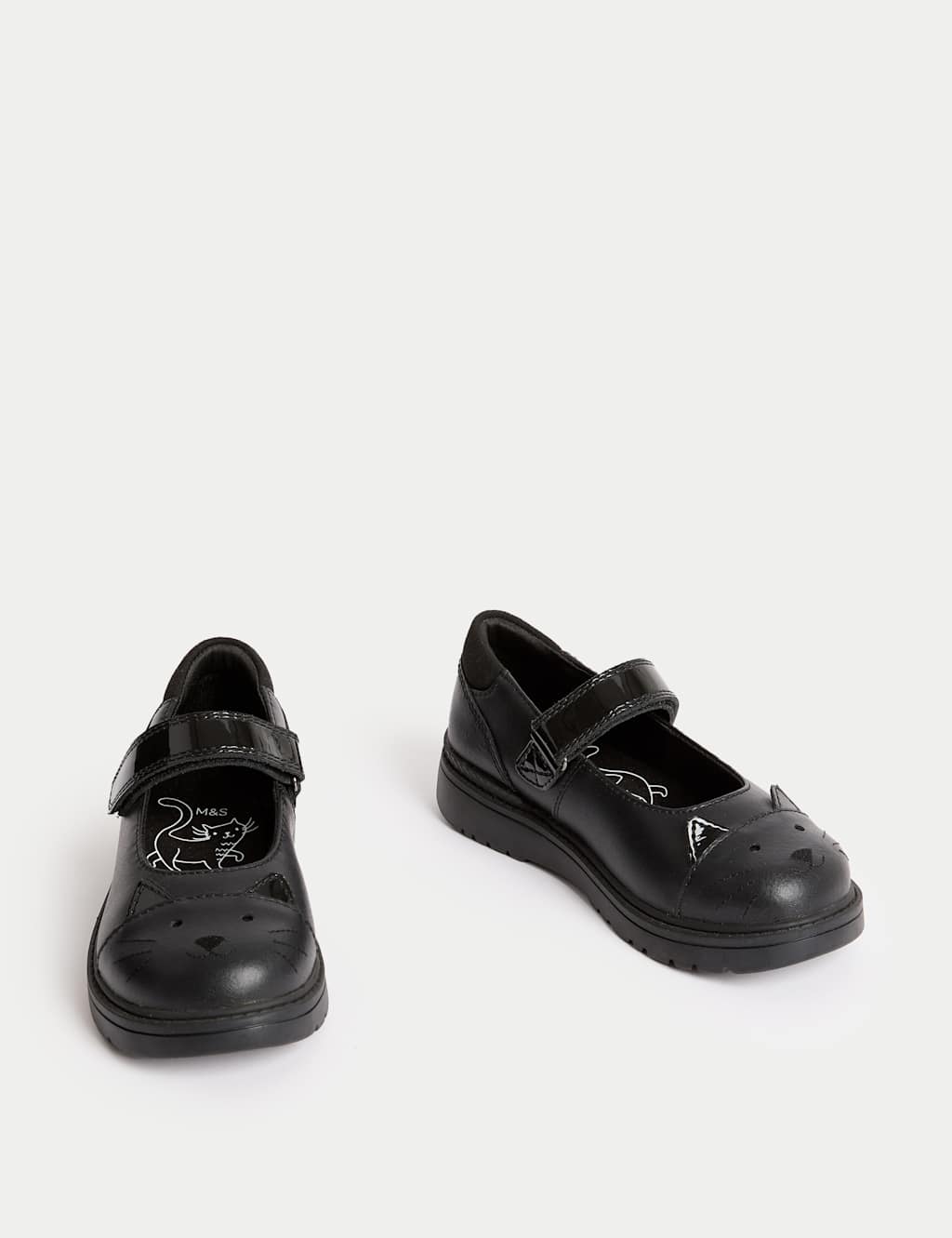 Kids' Leather Mary Jane Cat School Shoes (8 Small - 2 Large) 2 of 6