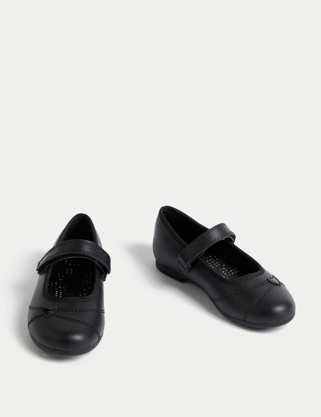 Kids' Heart Ballet Leather School Shoes (8 Small - 2 Large) 2 of 4