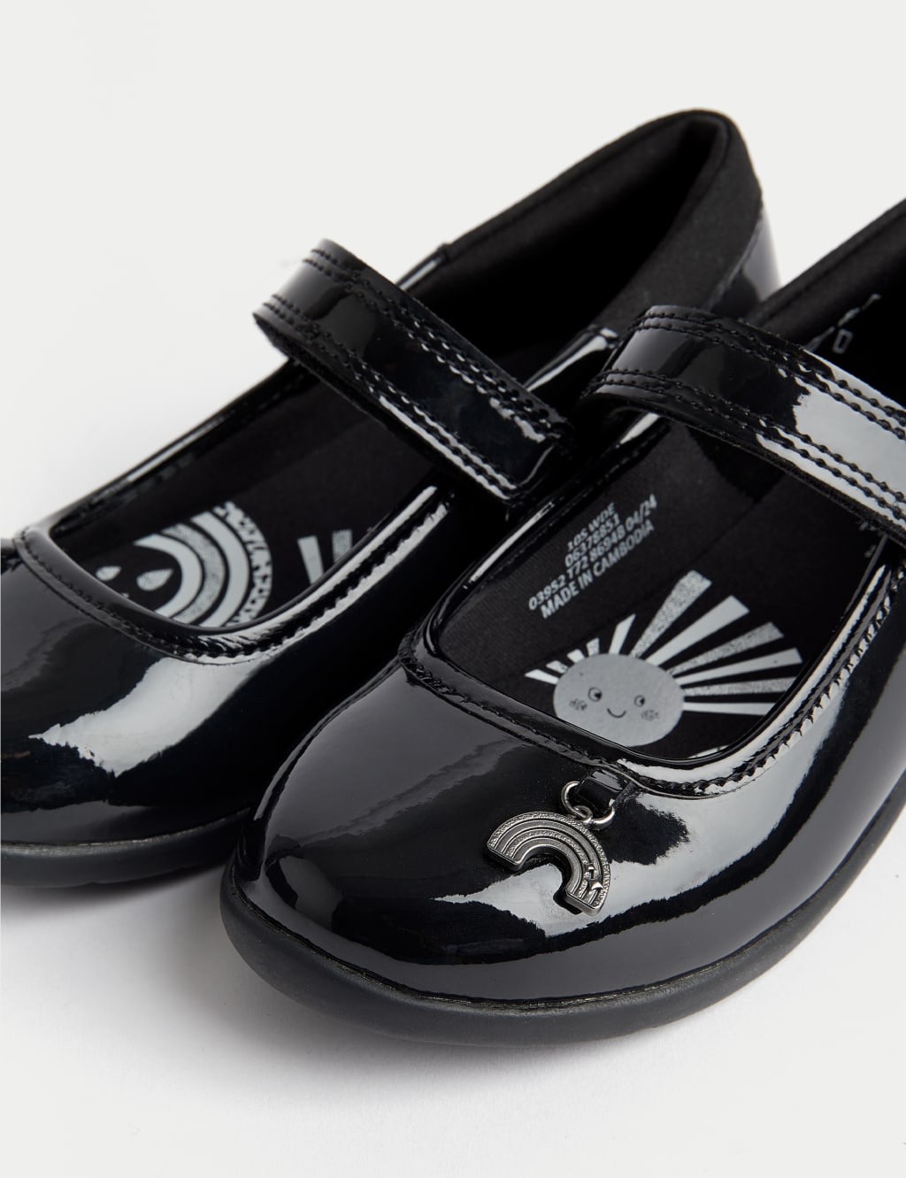 Kids' Charm Detail Leather School Shoes (8 Small - 2 Large) 3 of 4