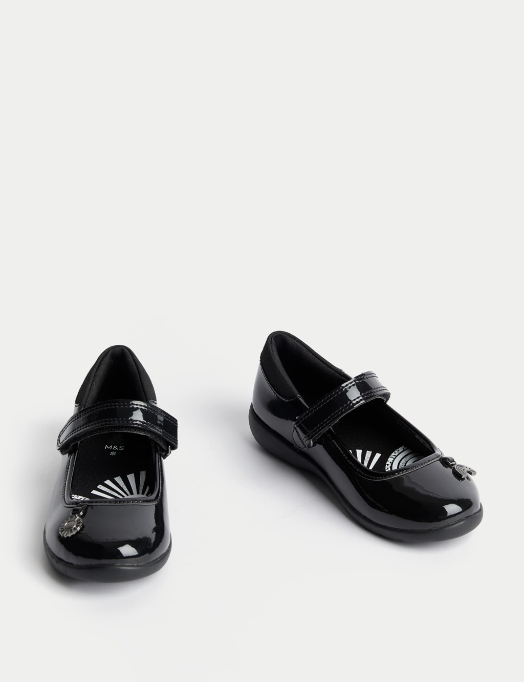 Kids' Charm Detail Leather School Shoes (8 Small - 2 Large) 2 of 4