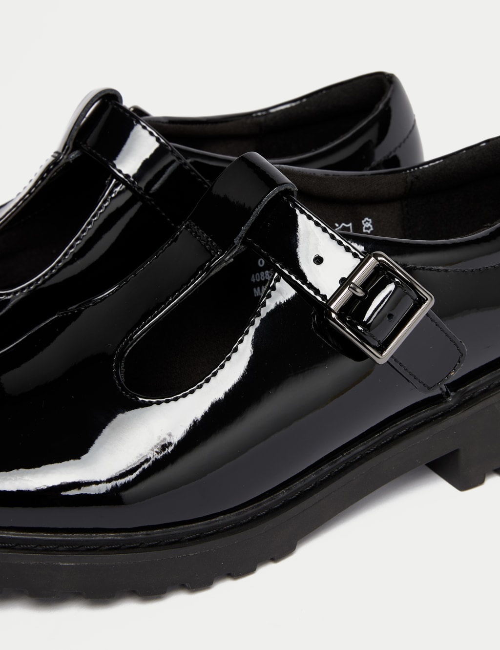 Patent t bar school shoes online