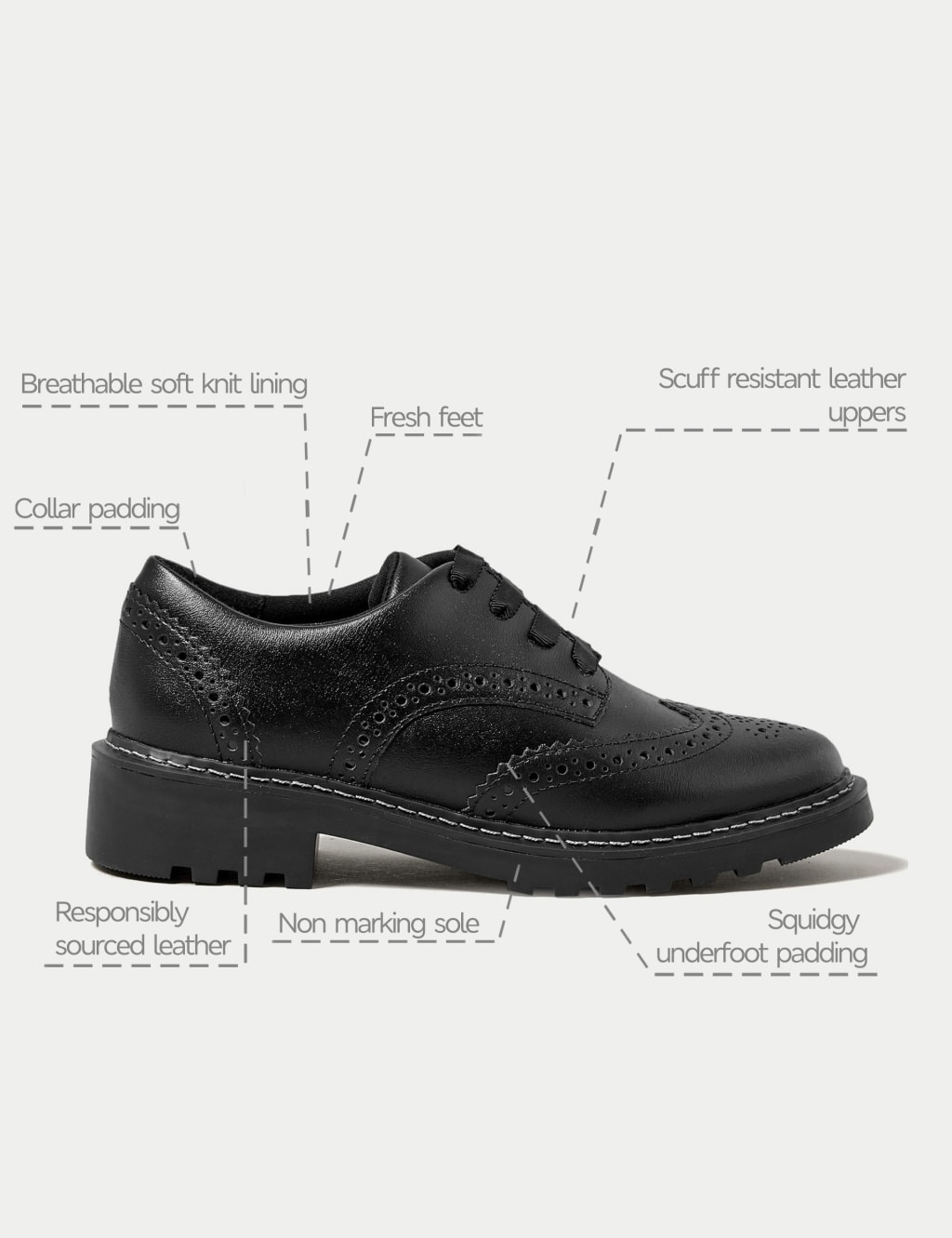 Kids' Leather School Shoes (13 Small - 7 Large) 6 of 6