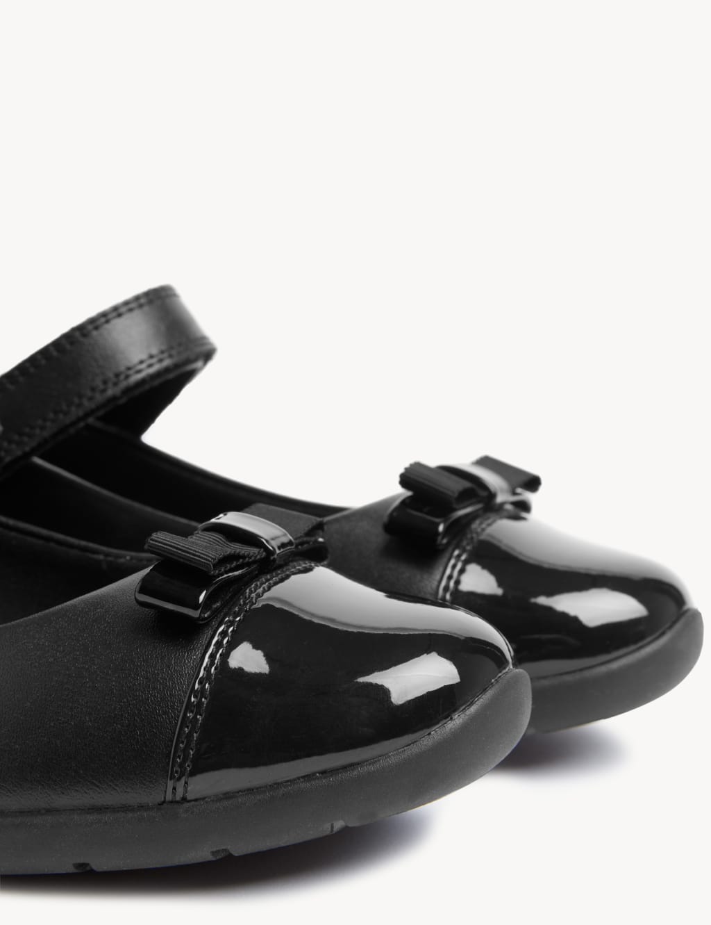 Kids' Leather Wedge Mary Jane School Shoes (2½  Large - 7 Large) 3 of 5