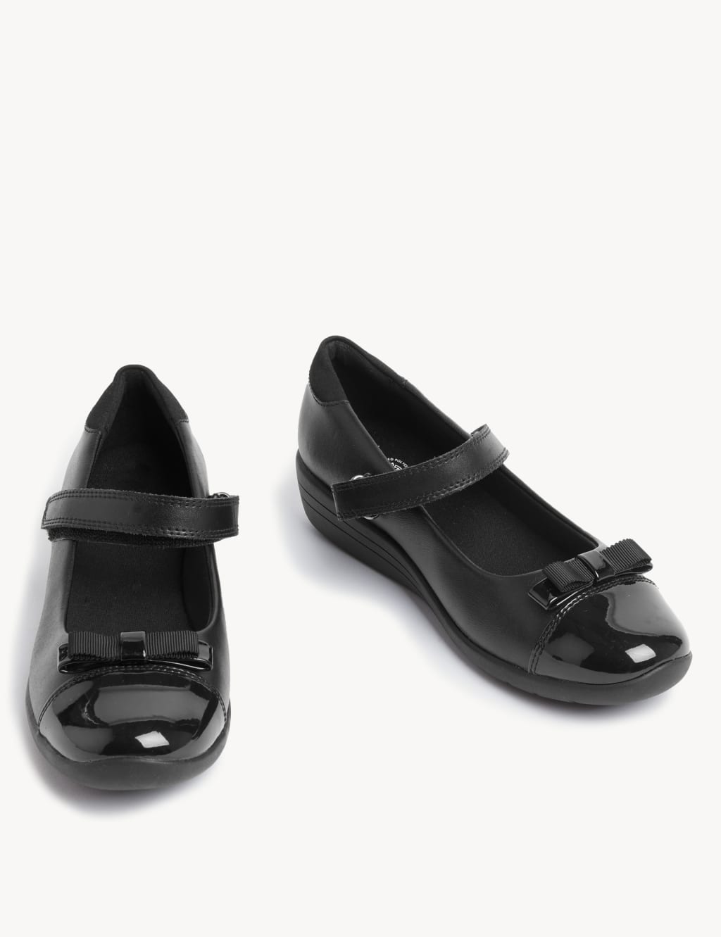 Kids' Leather Wedge Mary Jane School Shoes (2½  Large - 7 Large) 2 of 5