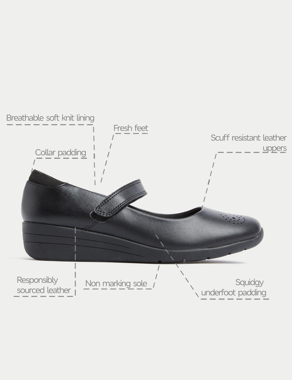 Kids Leather Mary Jane School Shoes 2 Large 7 Large M S Collection M S