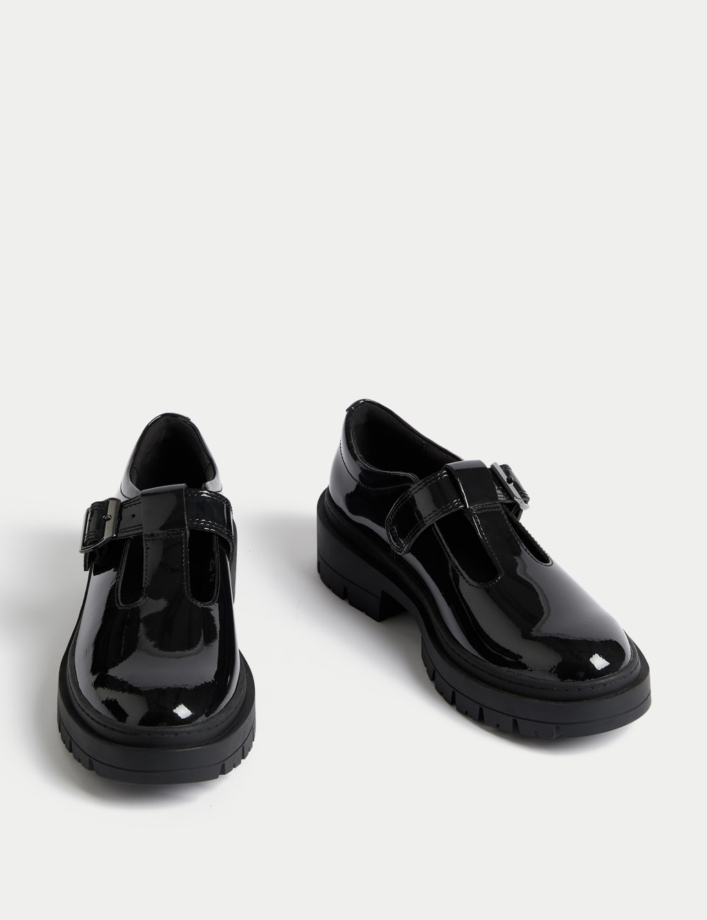 Kids' Chunky T Bar Leather School Shoes (2½ Large - 7 Large) 2 of 4
