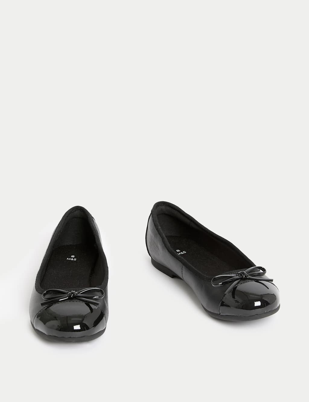 Kids' Leather Bow Ballet School Shoes (13 Small - 7 Large) 2 of 4