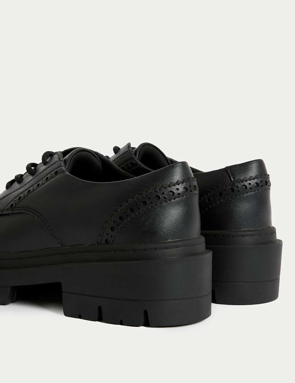 Kids' Leather Chunky Brogue School Shoes (13 Small - 7 Large) 3 of 4