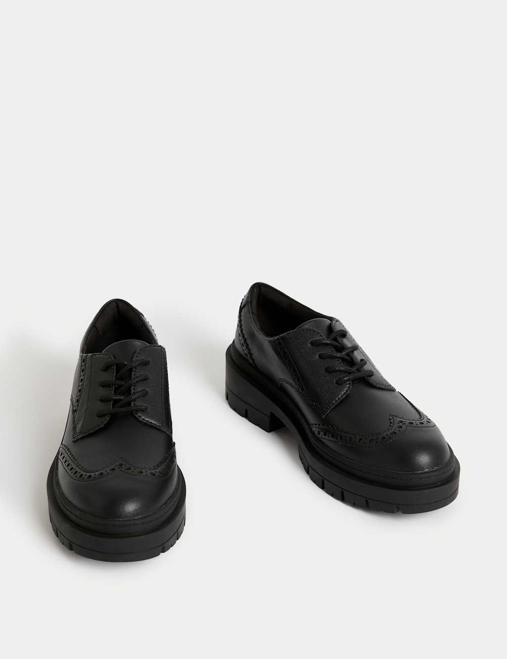 Kids' Leather Chunky Brogue School Shoes (13 Small - 7 Large) 2 of 4