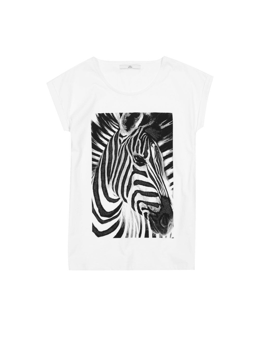 Pure Cotton Placement Zebra Print T-Shirt (5-14 Years) 2 of 3