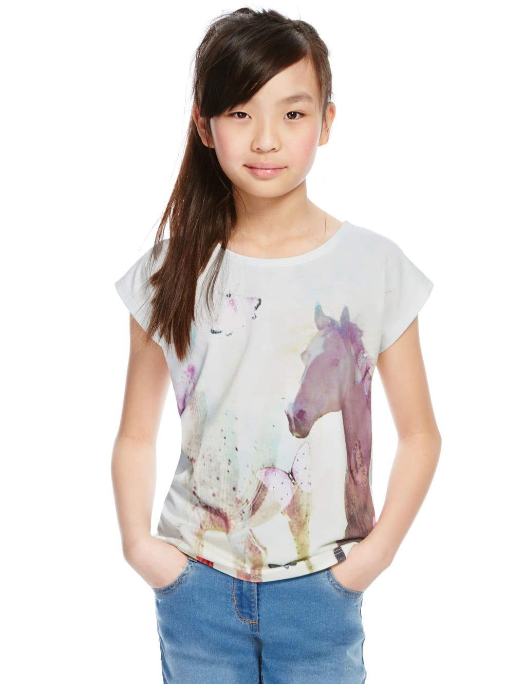 Horse Scene Embellished T-Shirt (5-14 Years) 1 of 3